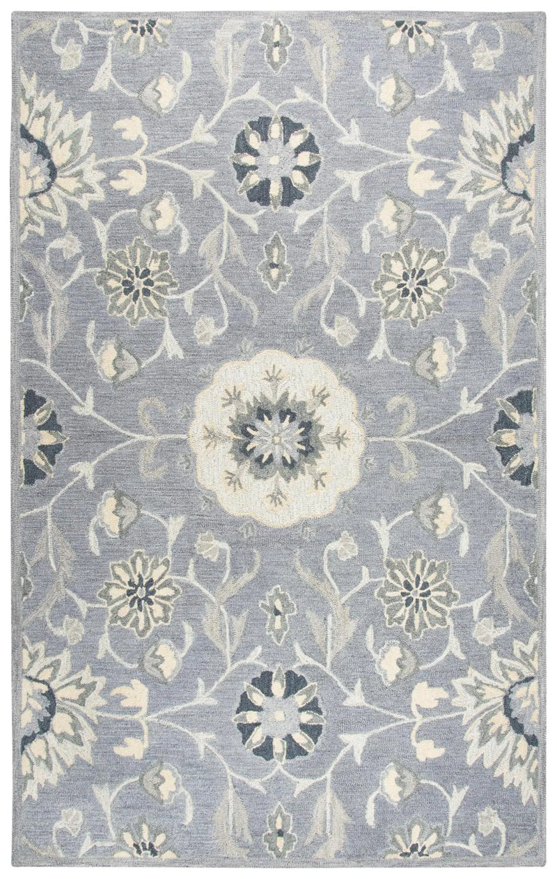 9' X 12' Gray Taupe And Tan Wool Floral Hand Tufted Area Rug Homeroots Home Decor