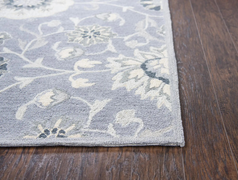 9' X 12' Gray Taupe And Tan Wool Floral Hand Tufted Area Rug Homeroots Home Decor