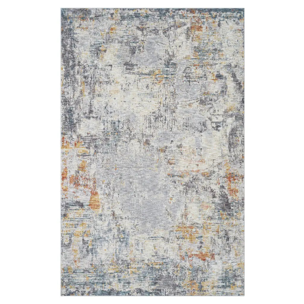 9' X 12' Gray and Ivory Abstract Area Rug Homeroots Home Decor