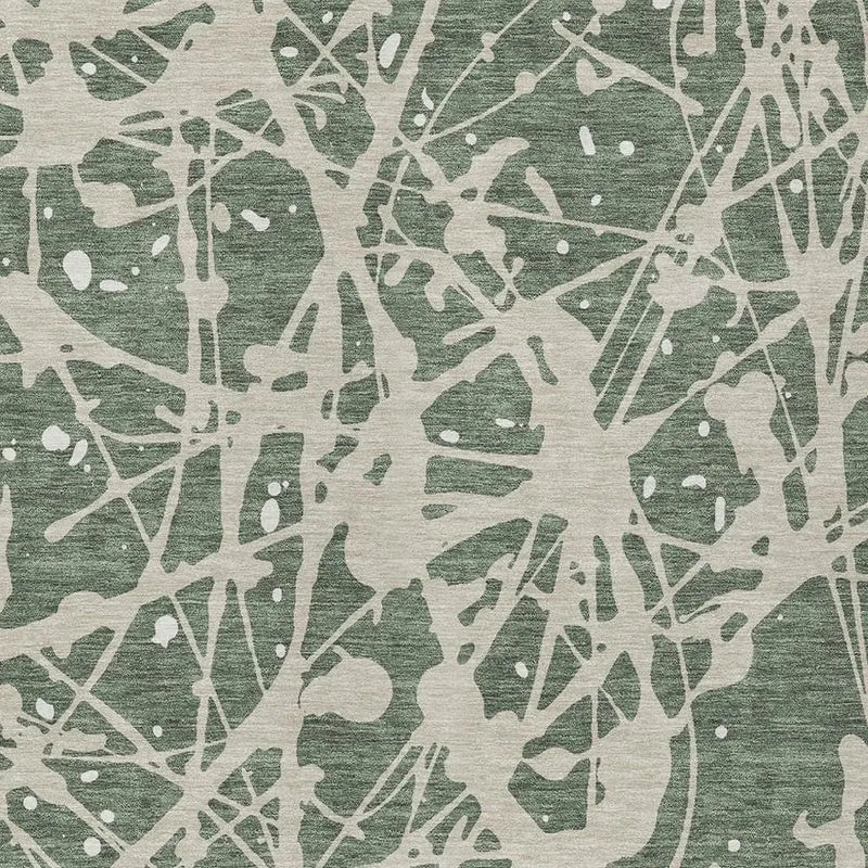 9' X 12' Green And Beige Abstract Washable Indoor Outdoor Area Rug Homeroots Outdoor