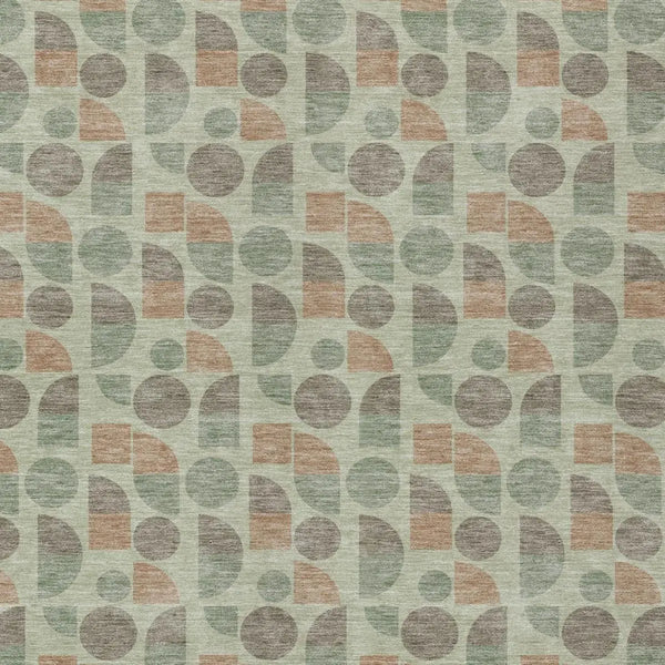 9' X 12' Green And Beige Geometric Washable Indoor Outdoor Area Rug Homeroots Outdoor