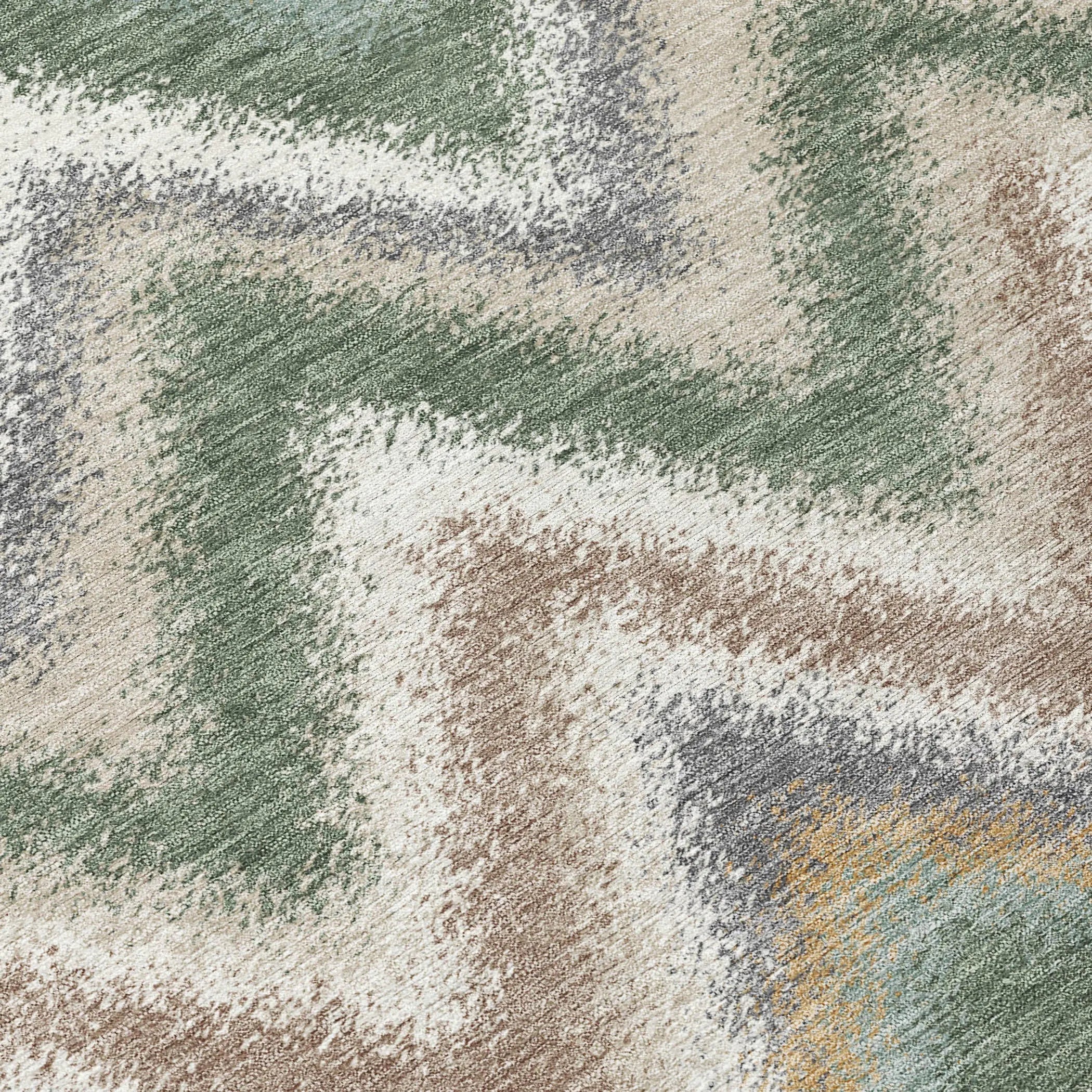 9' X 12' Green And Beige Geometric Washable Indoor Outdoor Area Rug Homeroots Outdoor