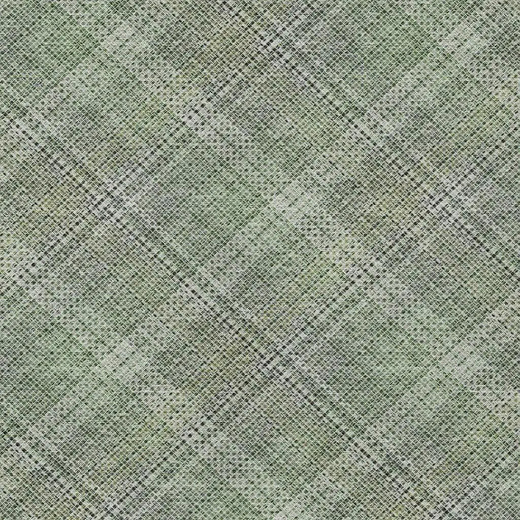 9' X 12' Green And Beige Plaid Washable Indoor Outdoor Area Rug Homeroots Outdoor