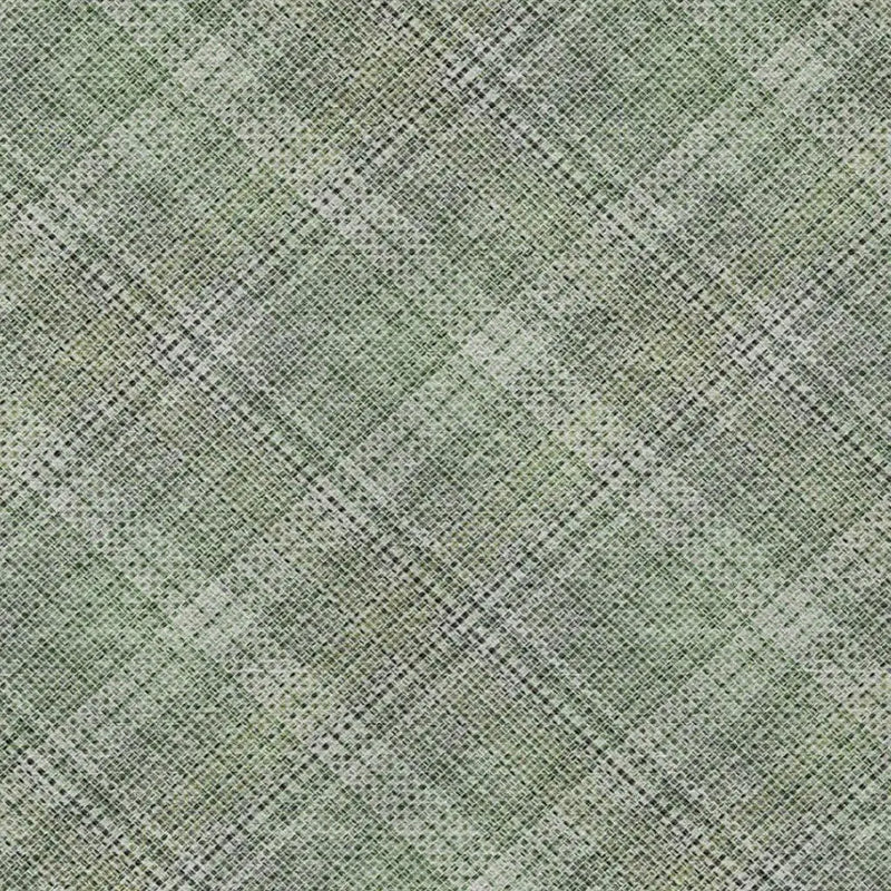 9' X 12' Green And Beige Plaid Washable Indoor Outdoor Area Rug Homeroots Outdoor