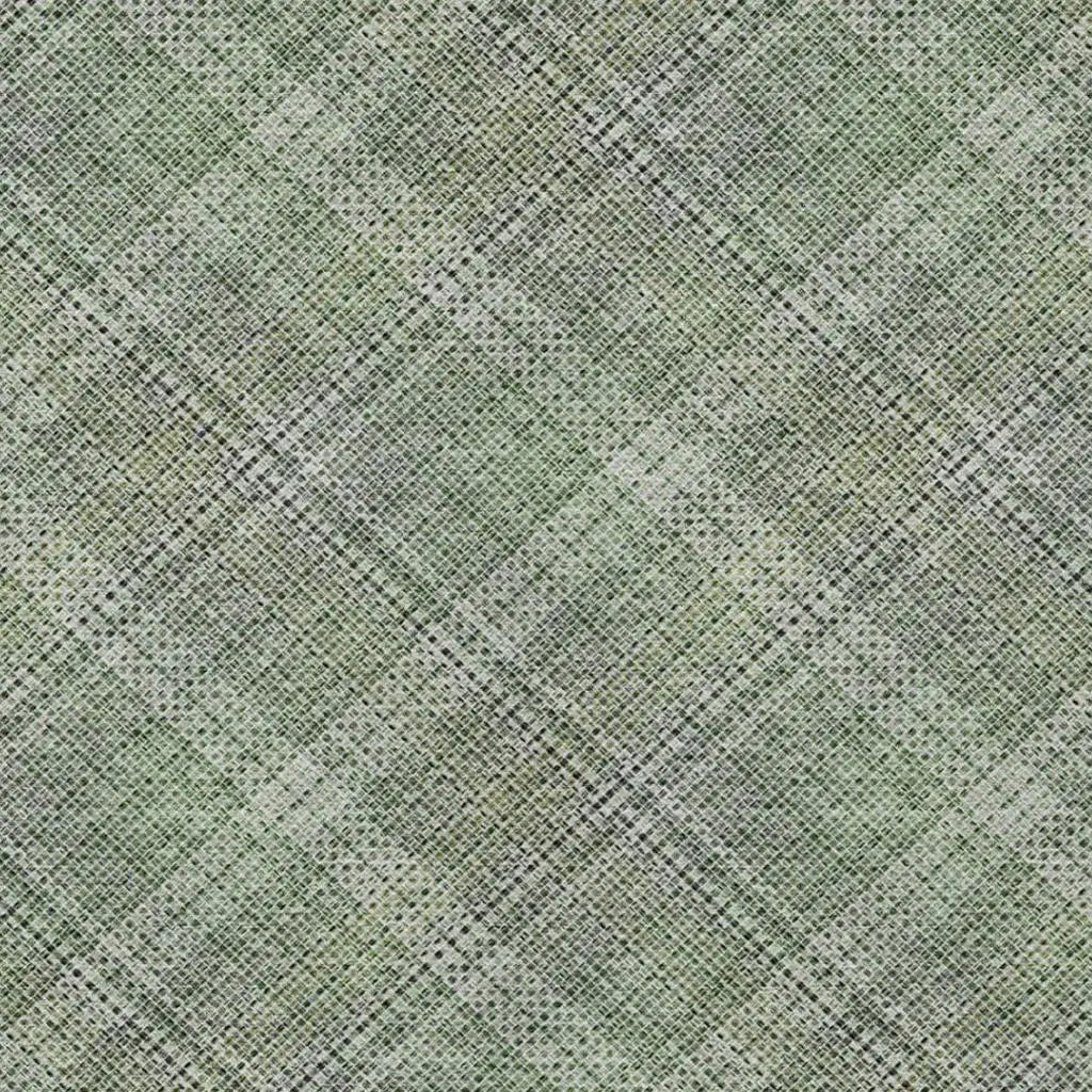 9' X 12' Green And Beige Plaid Washable Indoor Outdoor Area Rug Homeroots Outdoor