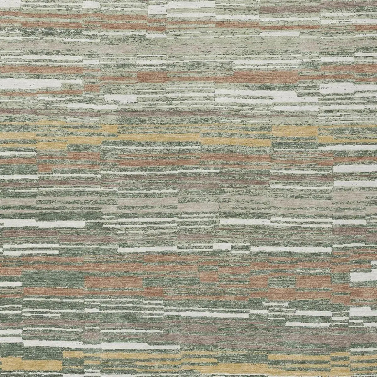 9' X 12' Green And Beige Striped Washable Indoor Outdoor Area Rug Homeroots Outdoor