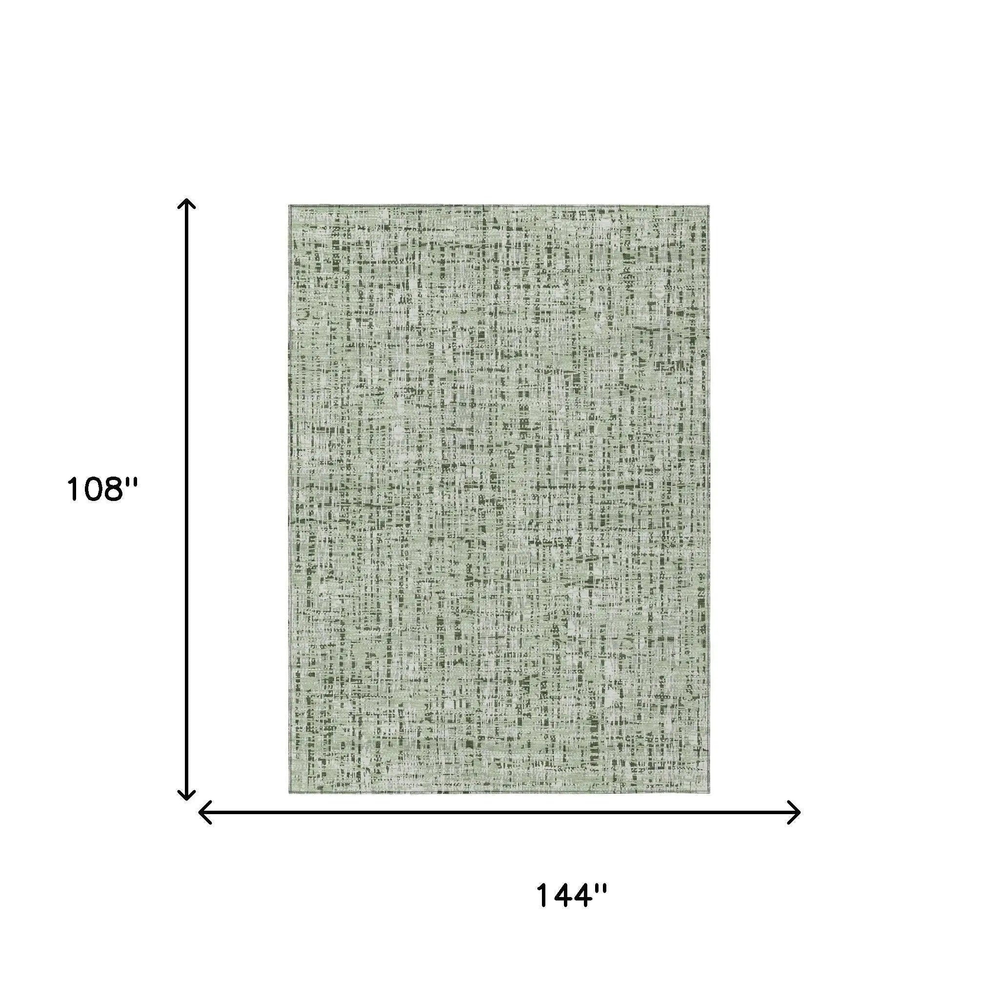 9' X 12' Green And Brown Abstract Washable Indoor Outdoor Area Rug Homeroots Outdoor