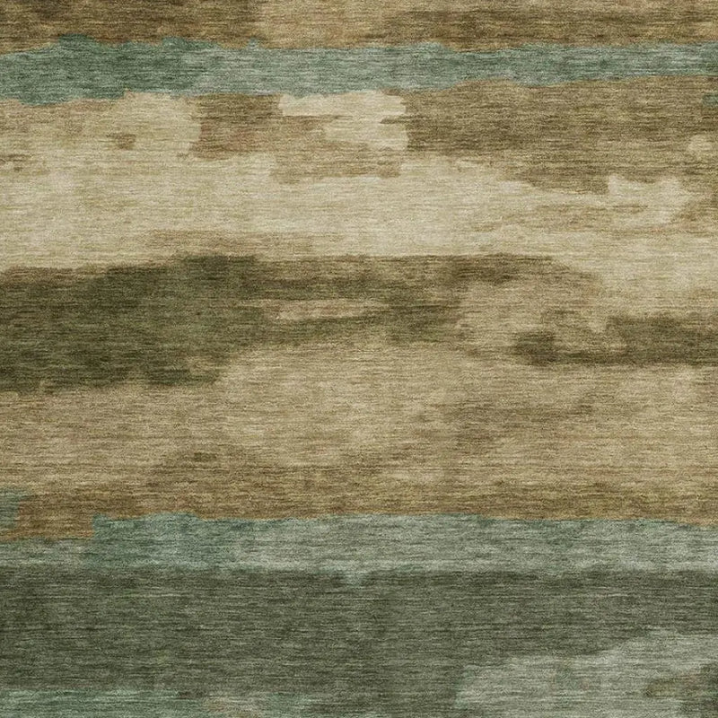 9' X 12' Green And Brown Abstract Washable Indoor Outdoor Area Rug Homeroots Outdoor
