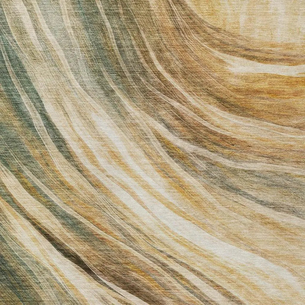 9' X 12' Green And Brown Abstract Washable Indoor Outdoor Area Rug Homeroots Outdoor