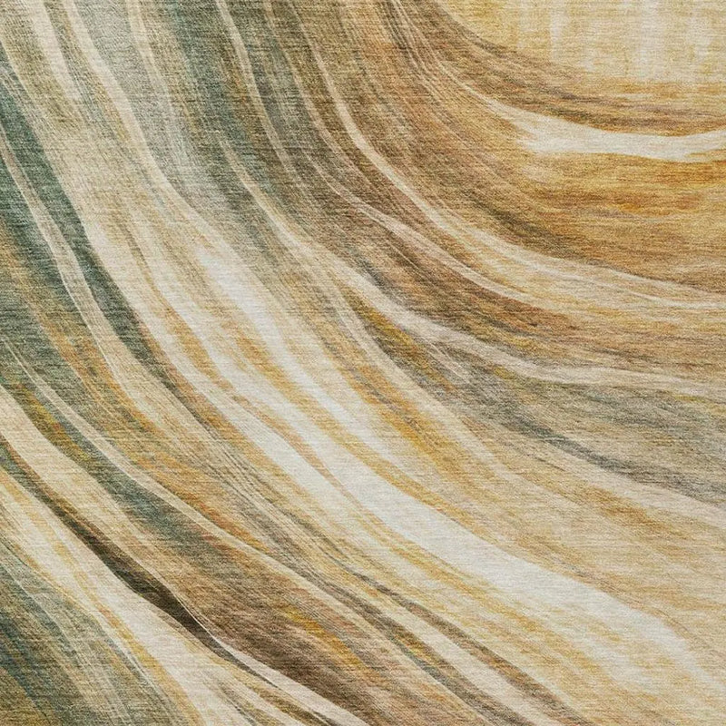 9' X 12' Green And Brown Abstract Washable Indoor Outdoor Area Rug Homeroots Outdoor