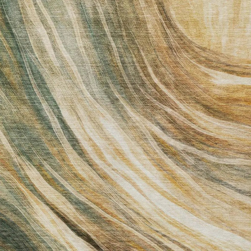 9' X 12' Green And Brown Abstract Washable Indoor Outdoor Area Rug Homeroots Outdoor