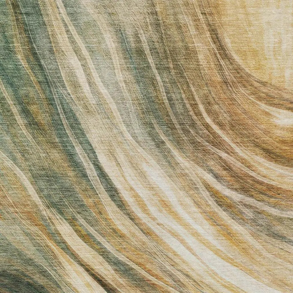 9' X 12' Green And Brown Abstract Washable Indoor Outdoor Area Rug Homeroots Outdoor