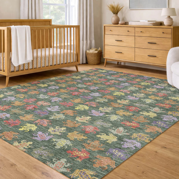 9' X 12' Green And Brown Geometric Washable Indoor Outdoor Area Rug Homeroots Outdoor