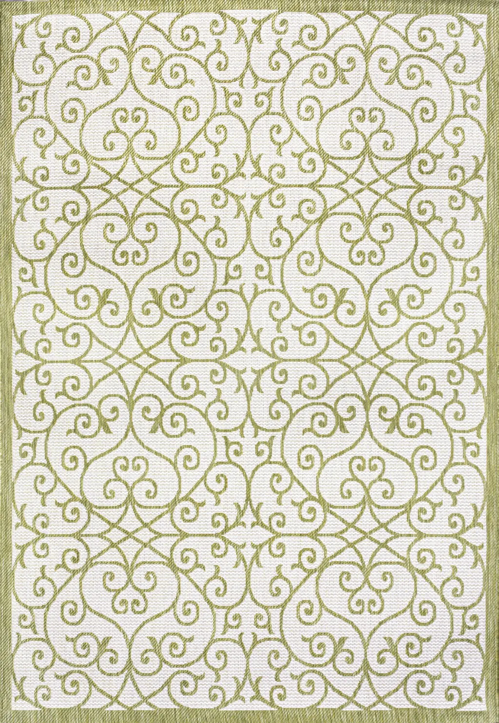 9' X 12' Green And Cream Geometric Indoor Outdoor Area Rug Homeroots Outdoor