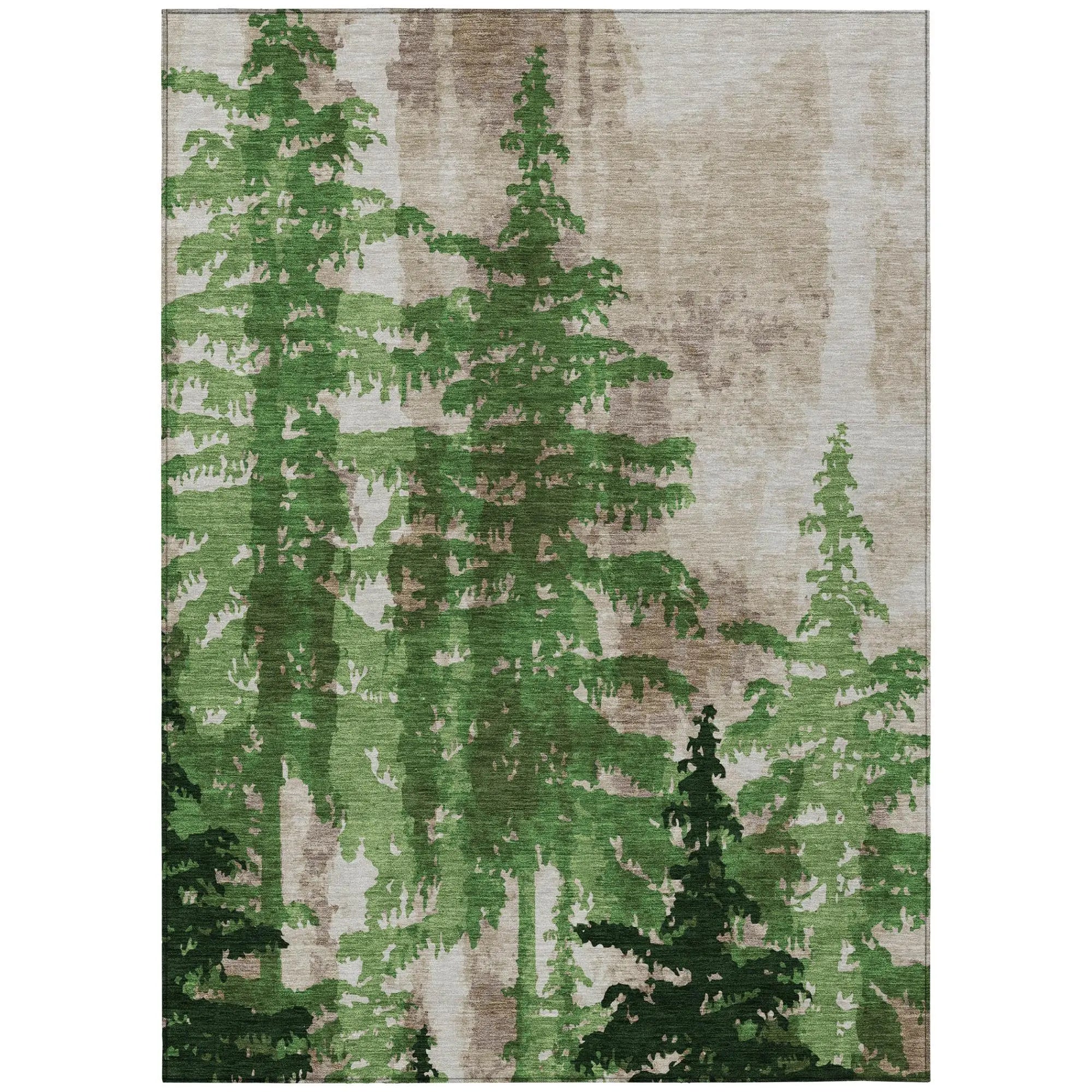 9' X 12' Green And Emerald Floral Washable Indoor Outdoor Area Rug Homeroots Outdoor