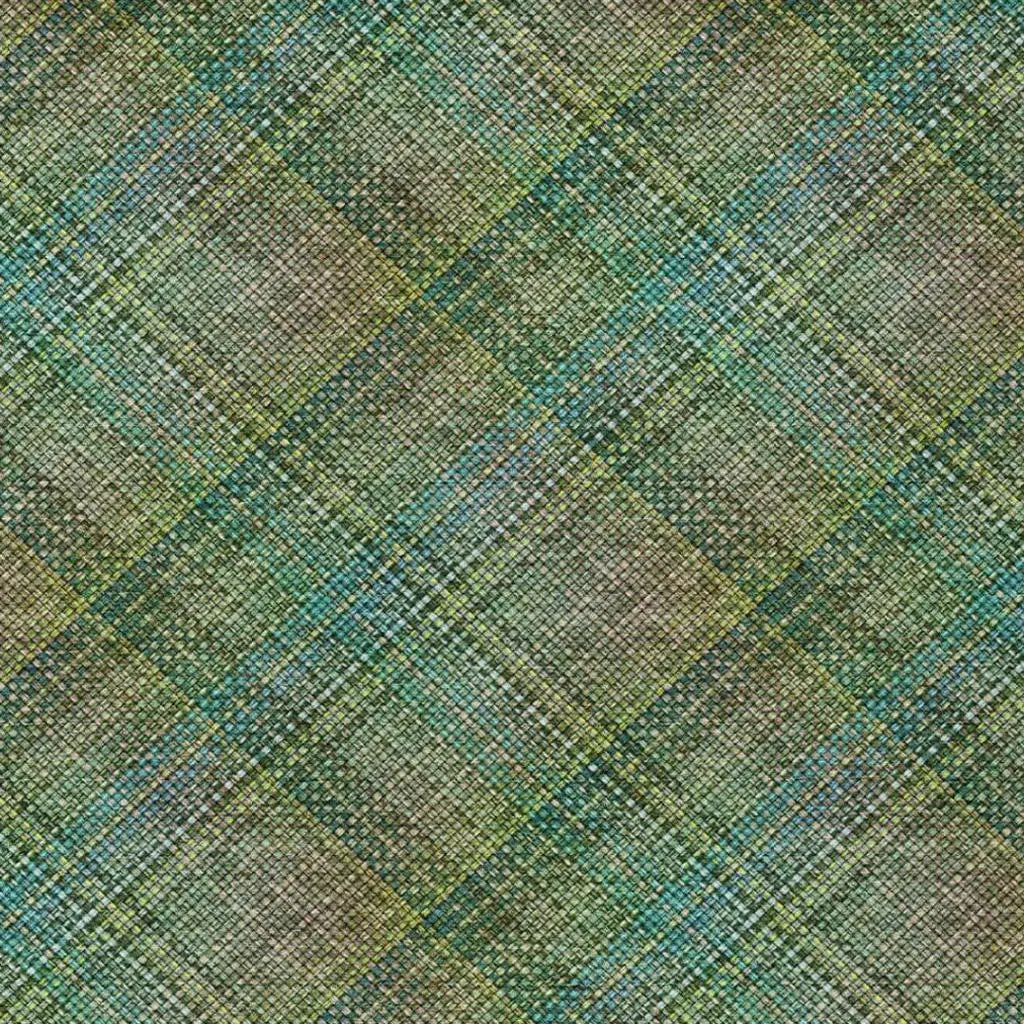 9' X 12' Green And Emerald Plaid Washable Indoor Outdoor Area Rug Homeroots Outdoor
