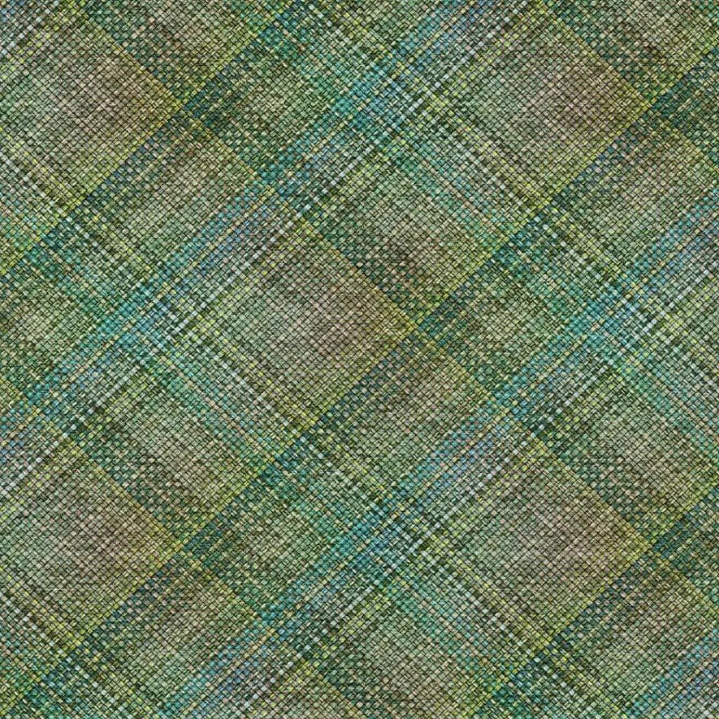 9' X 12' Green And Emerald Plaid Washable Indoor Outdoor Area Rug Homeroots Outdoor