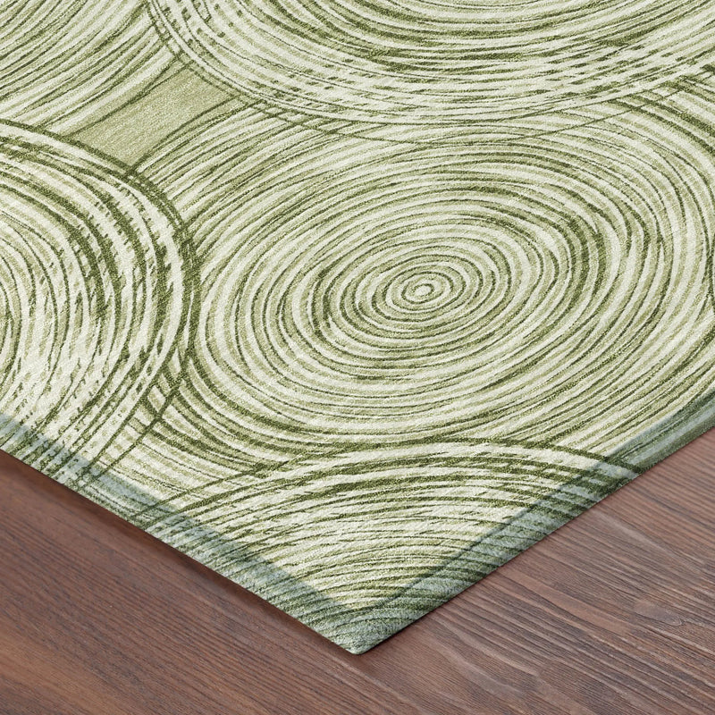 9' X 12' Green And Fern Green Geometric Washable Indoor Outdoor Area Rug Homeroots Outdoor