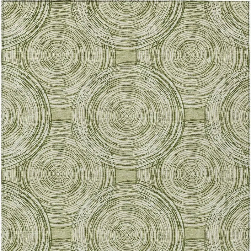 9' X 12' Green And Fern Green Geometric Washable Indoor Outdoor Area Rug Homeroots Outdoor