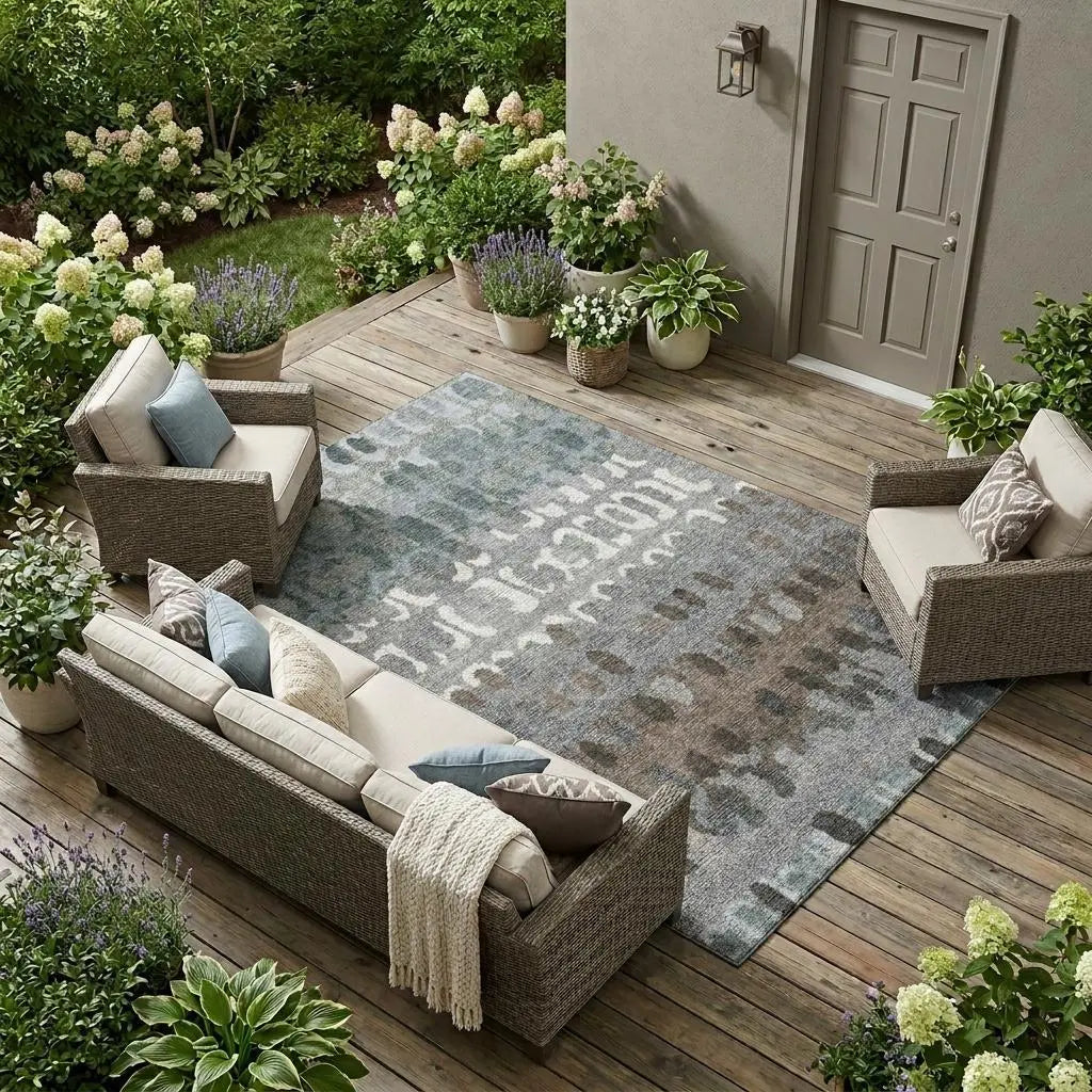 9' X 12' Green And Fern Green Geometric Washable Indoor Outdoor Area Rug Homeroots Outdoor