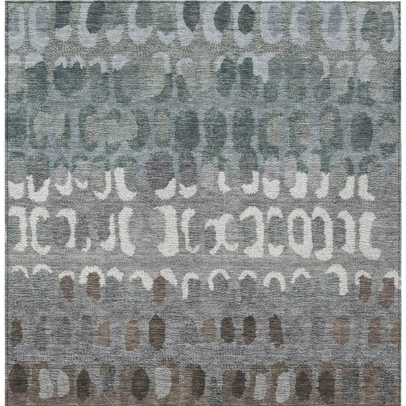 9' X 12' Green And Fern Green Geometric Washable Indoor Outdoor Area Rug Homeroots Outdoor