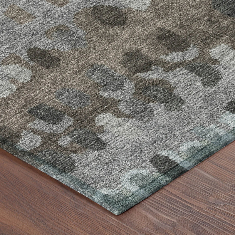 9' X 12' Green And Fern Green Geometric Washable Indoor Outdoor Area Rug Homeroots Outdoor