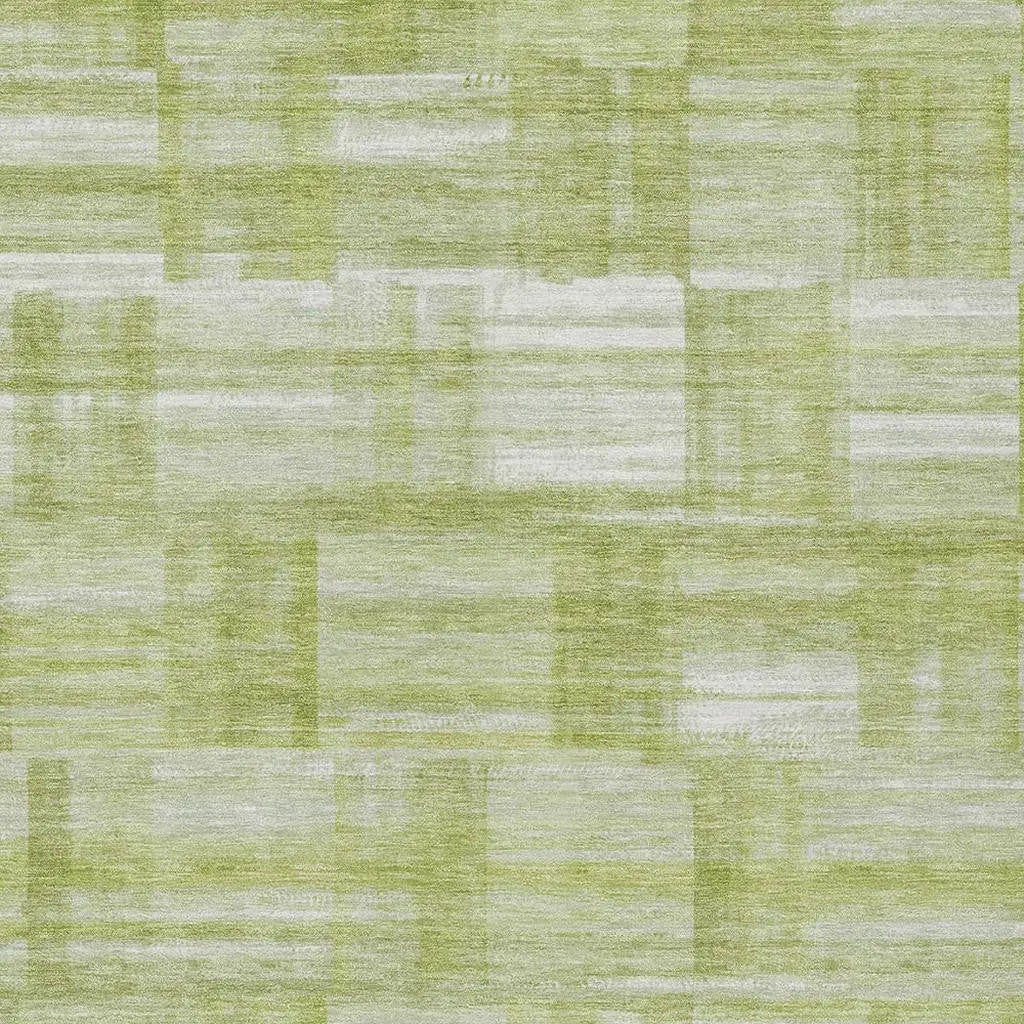 9' X 12' Green And Fern Green Striped Washable Indoor Outdoor Area Rug Homeroots Outdoor