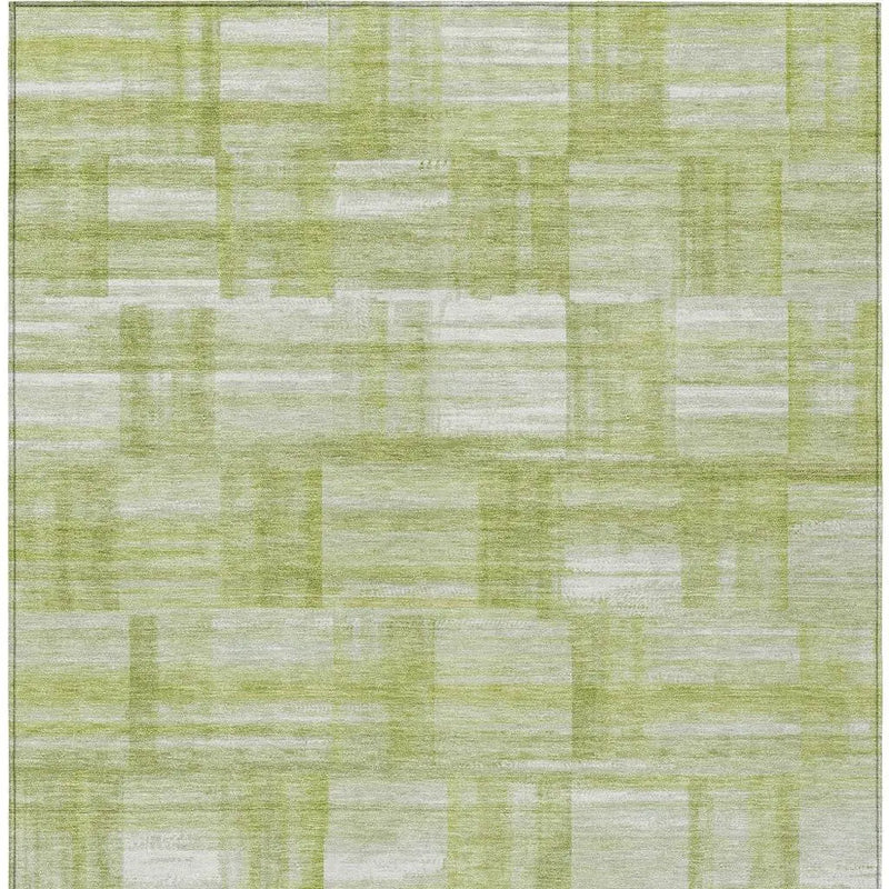 9' X 12' Green And Fern Green Striped Washable Indoor Outdoor Area Rug Homeroots Outdoor