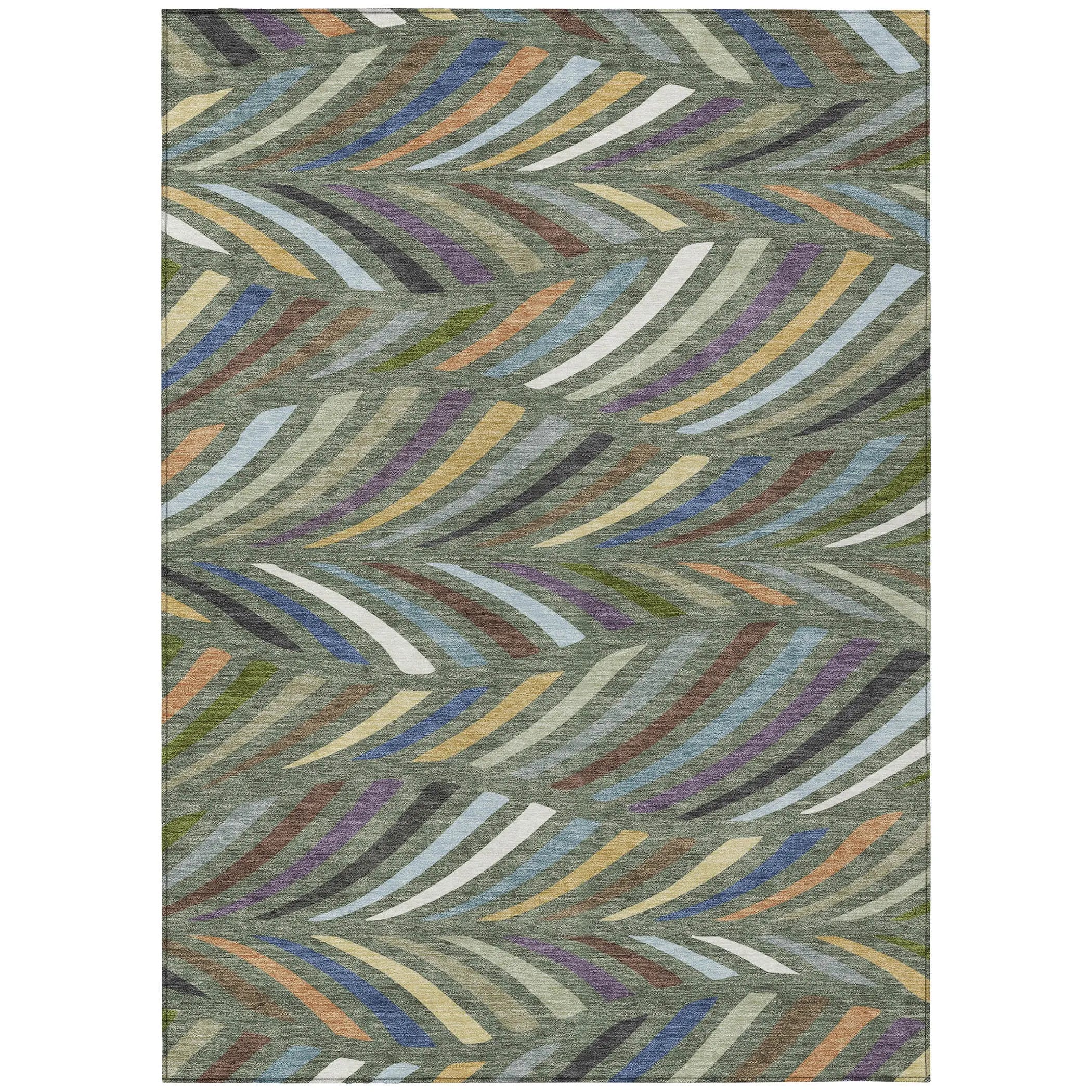 9' X 12' Green And Gold Abstract Washable Indoor Outdoor Area Rug Homeroots Outdoor