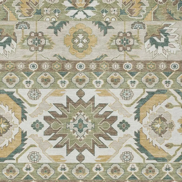 9' X 12' Green And Gold Cactus Washable Indoor Outdoor Area Rug Homeroots Outdoor