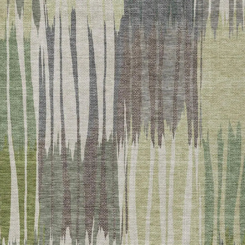 9' X 12' Green And Graphite Striped Washable Indoor Outdoor Area Rug Homeroots Outdoor