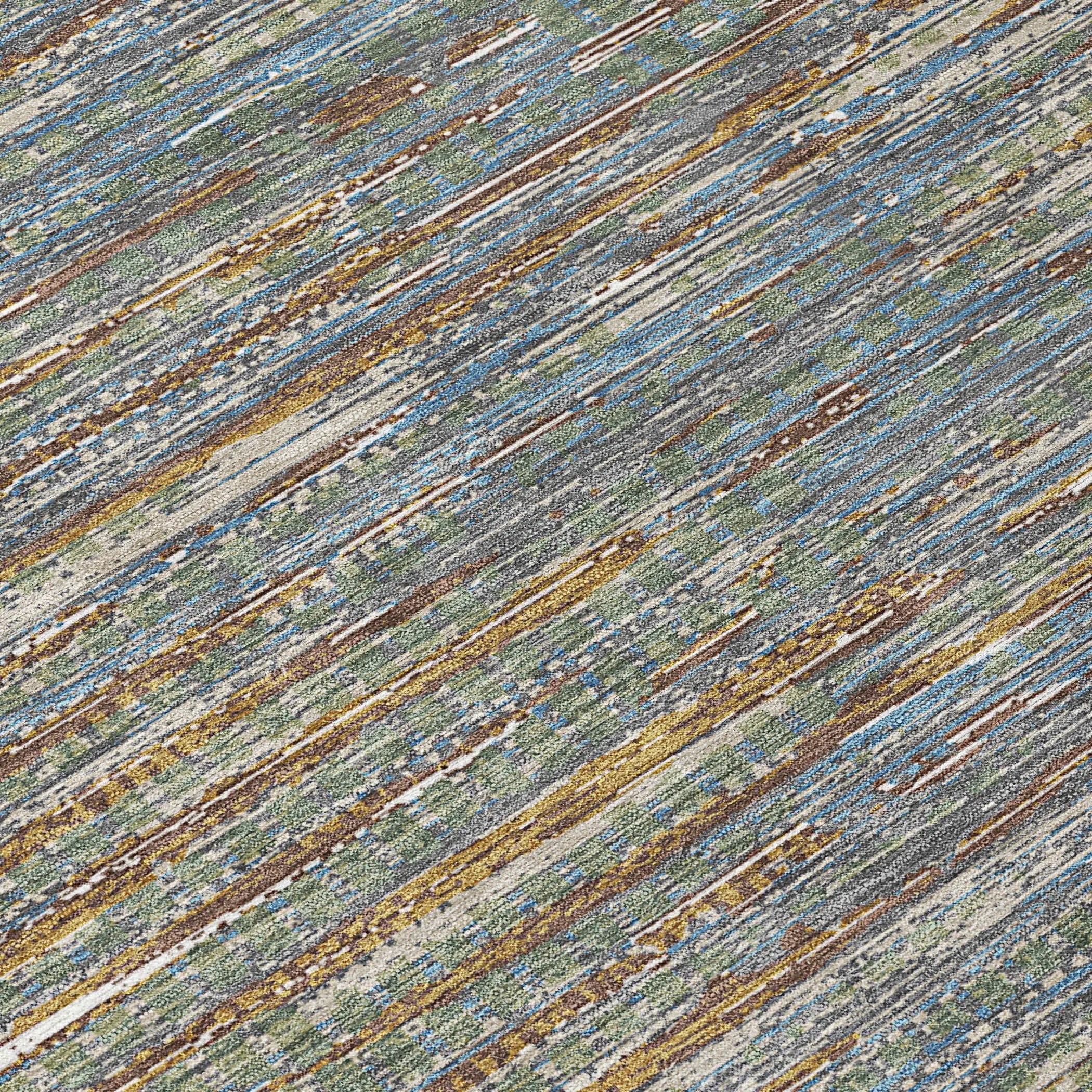 9' X 12' Green And Gray Abstract Washable Indoor Outdoor Area Rug Homeroots Outdoor