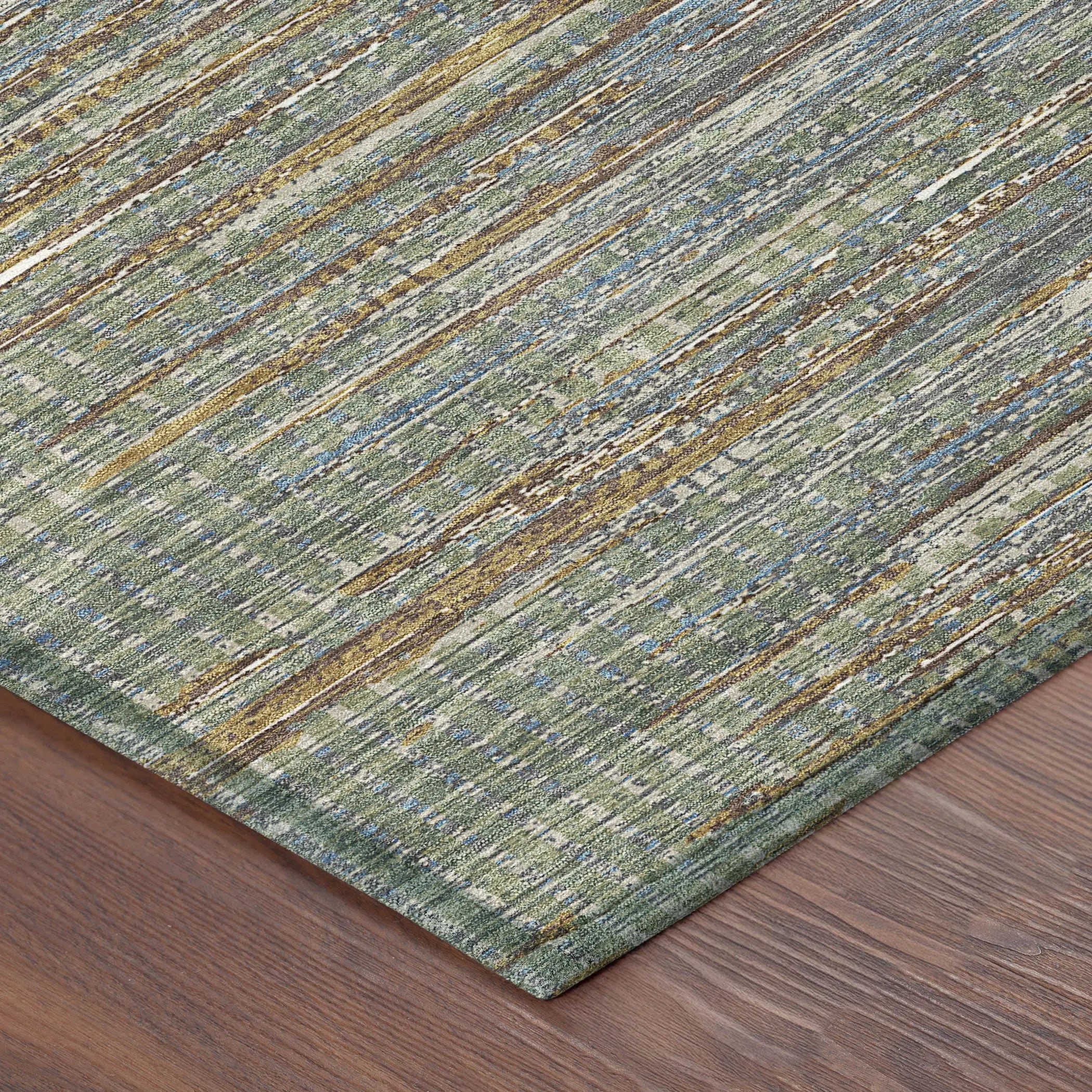 9' X 12' Green And Gray Abstract Washable Indoor Outdoor Area Rug Homeroots Outdoor