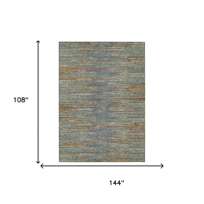9' X 12' Green And Gray Abstract Washable Indoor Outdoor Area Rug Homeroots Outdoor