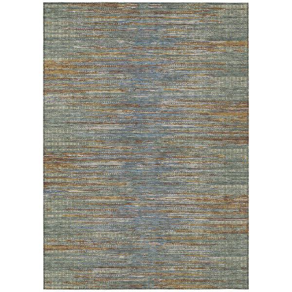 9' X 12' Green And Gray Abstract Washable Indoor Outdoor Area Rug Homeroots Outdoor