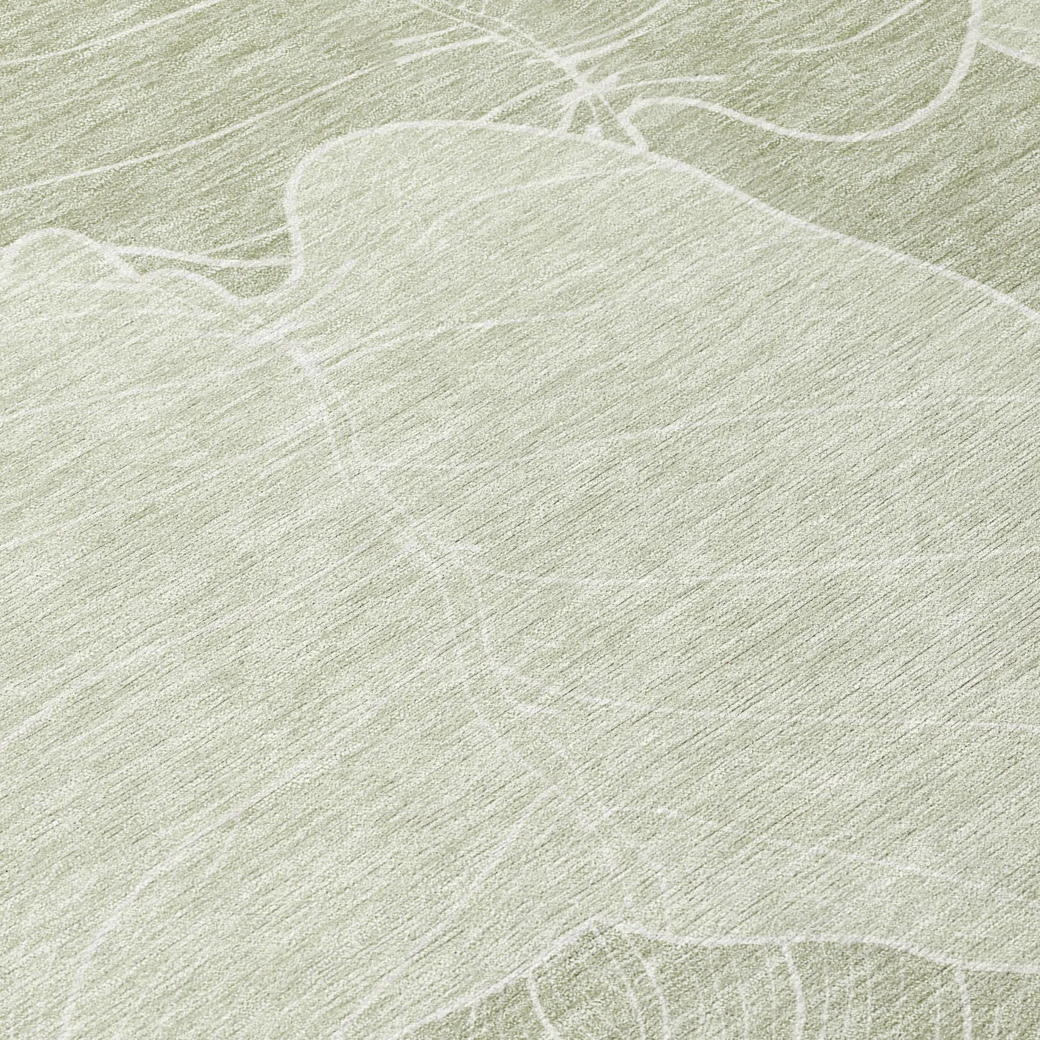 9' X 12' Green And Ivory Floral Washable Indoor Outdoor Area Rug Homeroots Outdoor