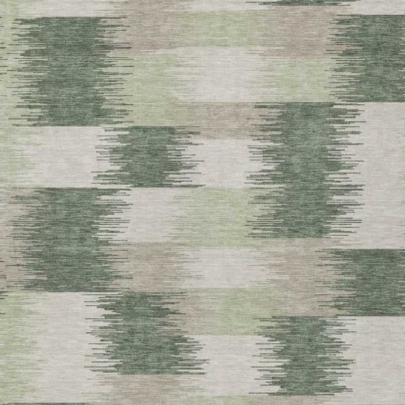 9' X 12' Green And Ivory Geometric Washable Indoor Outdoor Area Rug Homeroots Outdoor