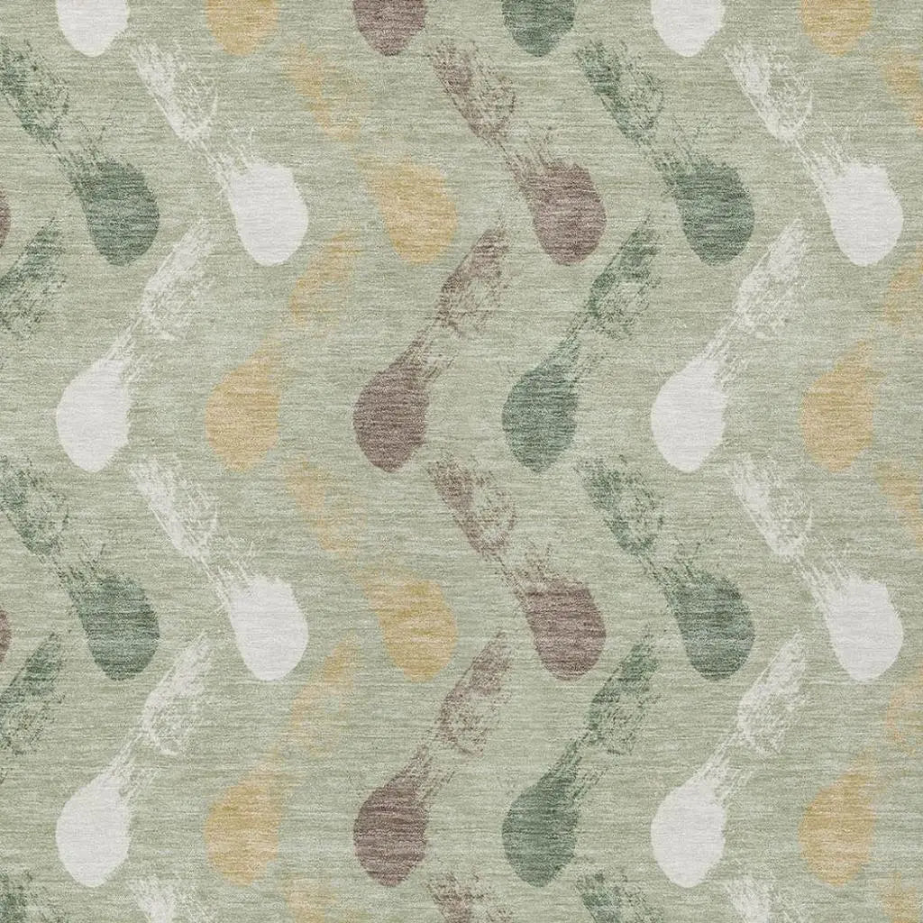 9' X 12' Green And Ivory Geometric Washable Indoor Outdoor Area Rug Homeroots Outdoor