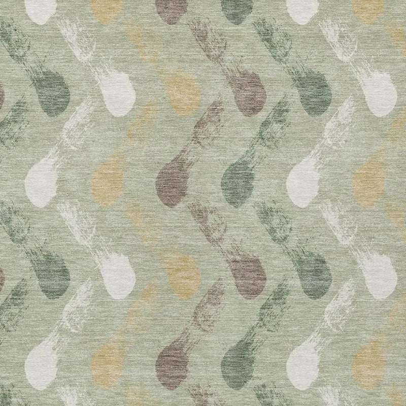 9' X 12' Green And Ivory Geometric Washable Indoor Outdoor Area Rug Homeroots Outdoor