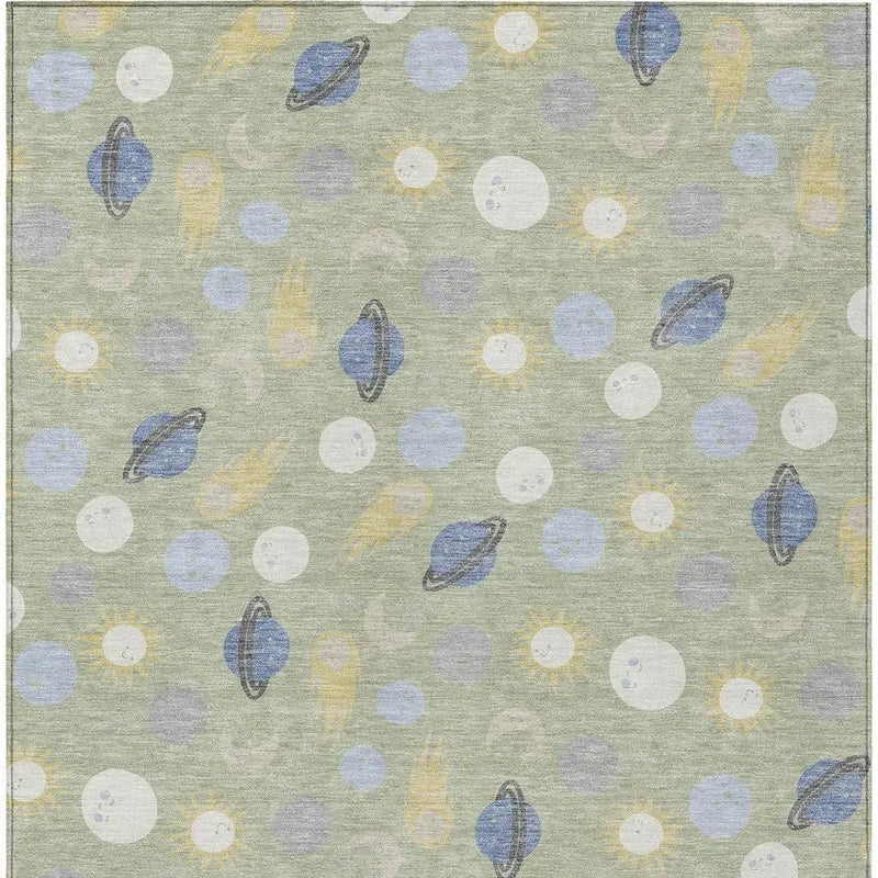 9' X 12' Green And Ivory Geometric Washable Indoor Outdoor Area Rug Homeroots Outdoor