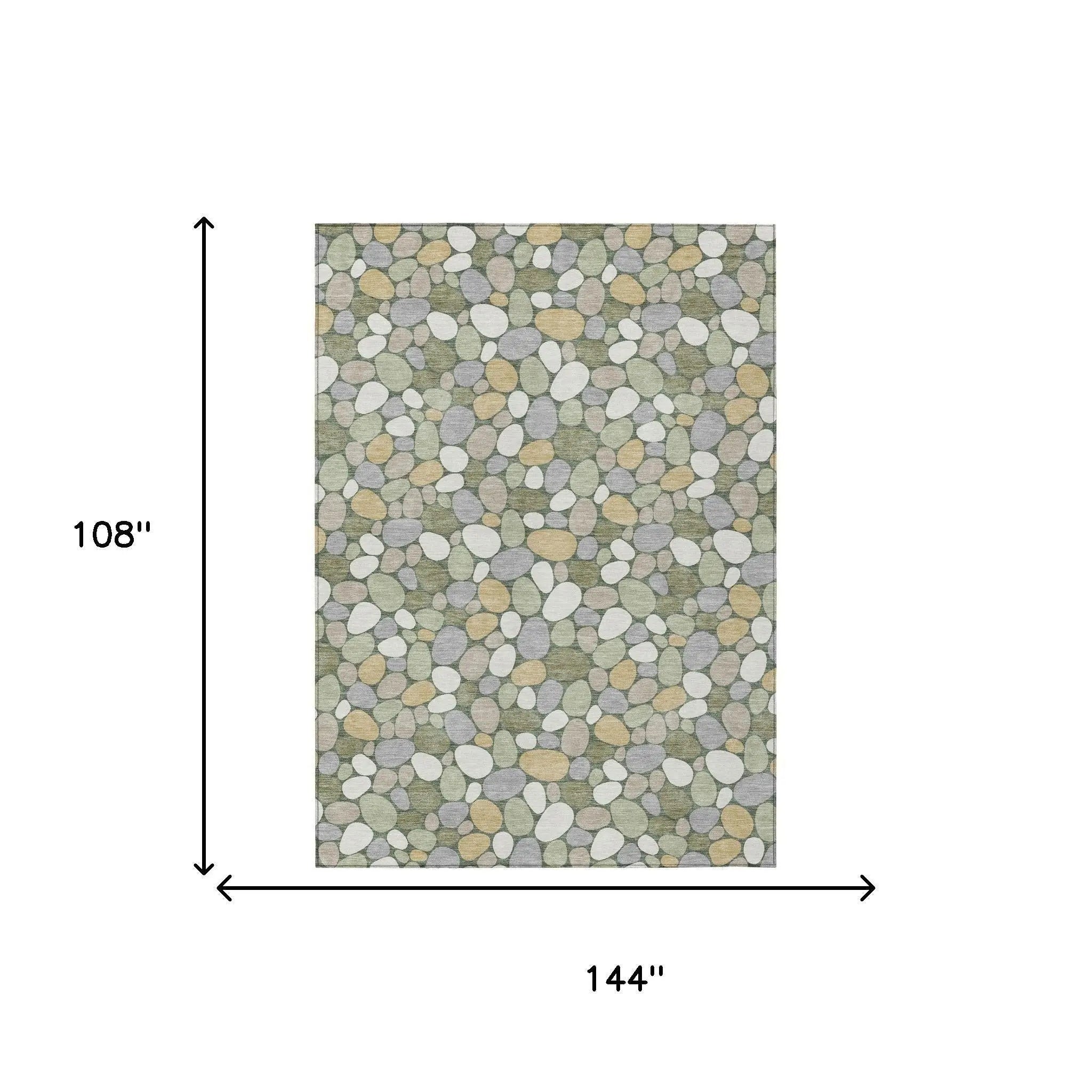 9' X 12' Green And Ivory Geometric Washable Indoor Outdoor Area Rug Homeroots Outdoor