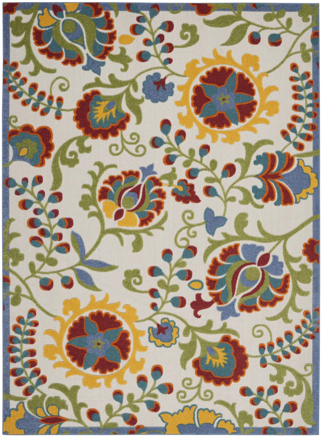 9' X 12' Green And Ivory Indoor Outdoor Area Rug Homeroots Outdoor