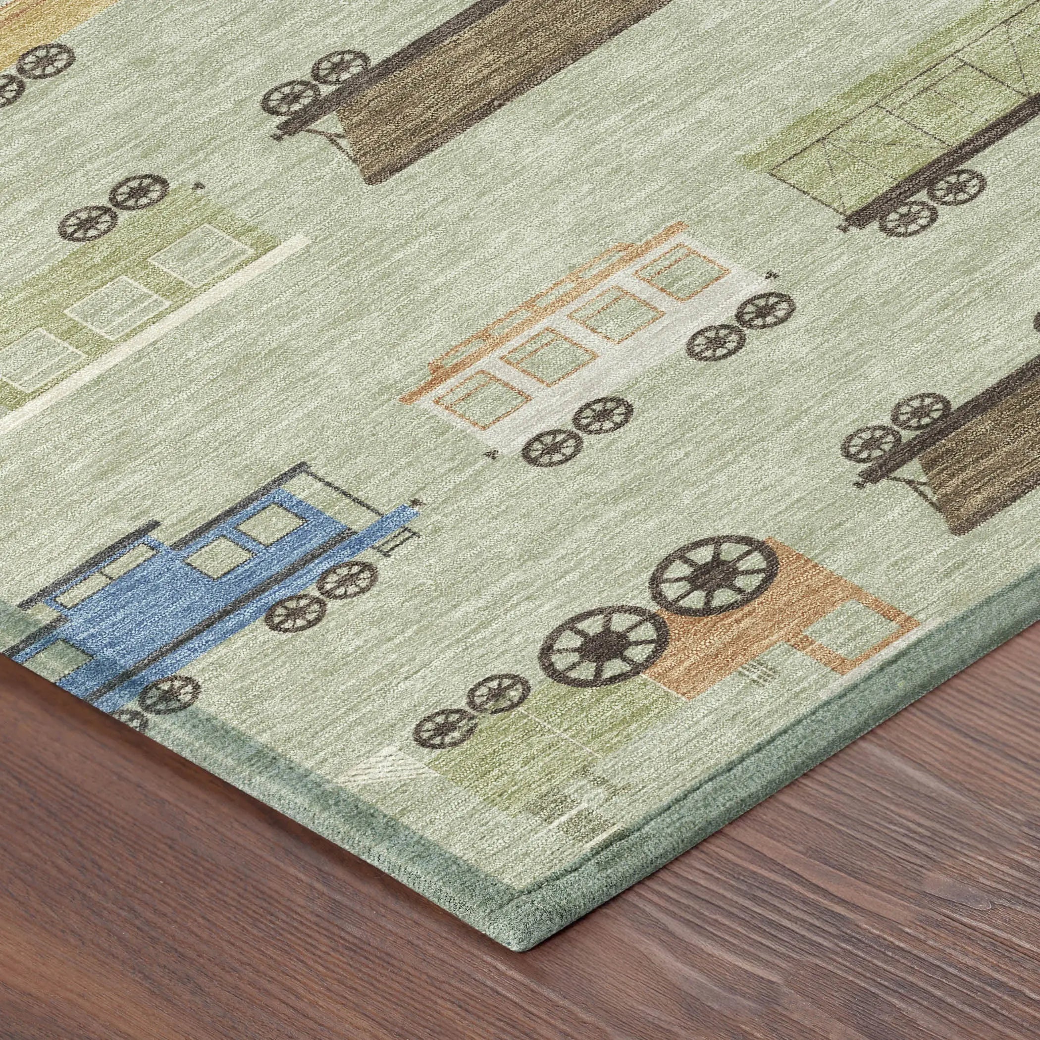9' X 12' Green And Khaki Abstract Washable Indoor Outdoor Area Rug Homeroots Outdoor