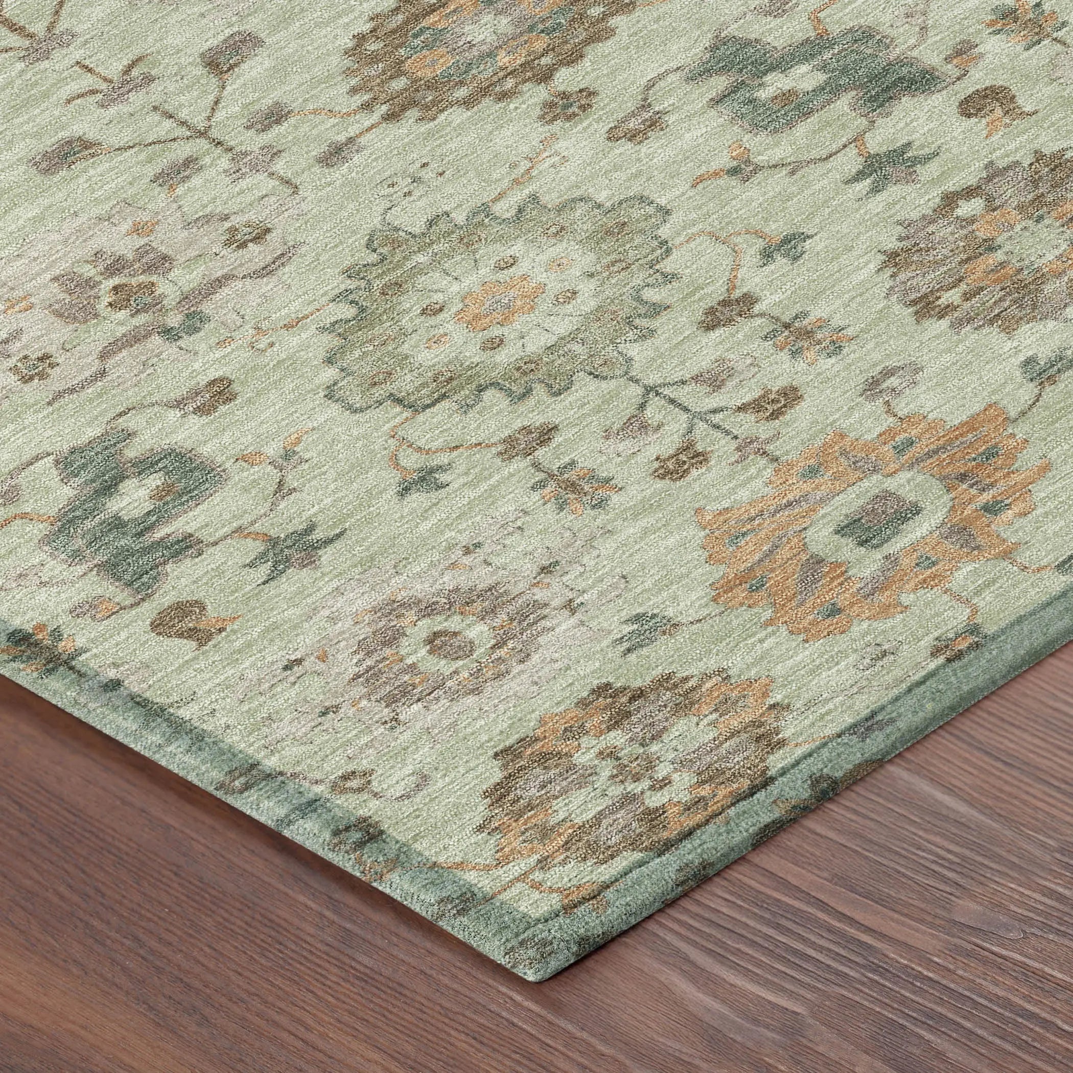 9' X 12' Green And Khaki Geometric Washable Indoor Outdoor Area Rug Homeroots Outdoor