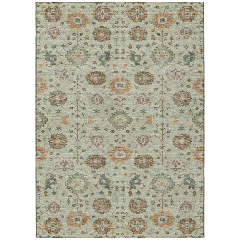 9' X 12' Green And Khaki Geometric Washable Indoor Outdoor Area Rug Homeroots Outdoor
