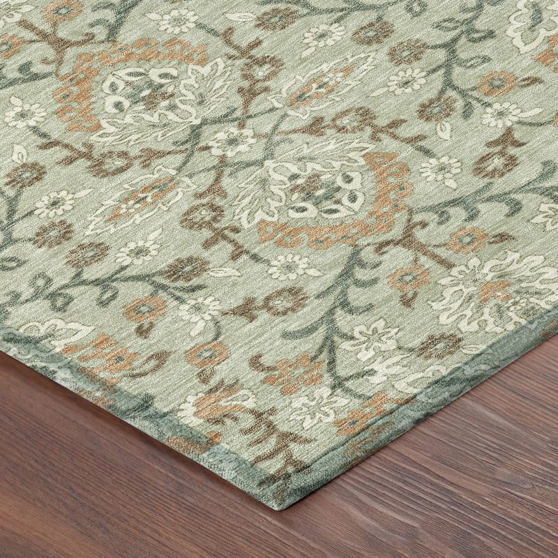 9' X 12' Green And Khaki Geometric Washable Indoor Outdoor Area Rug Homeroots Outdoor