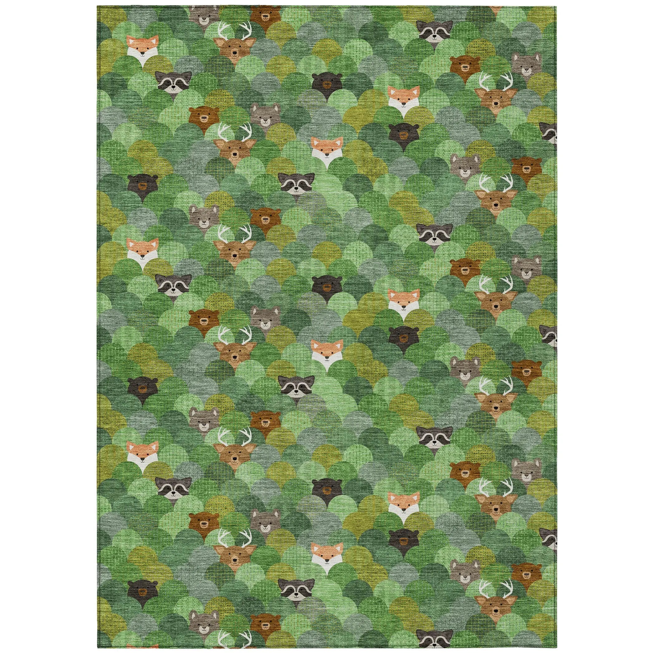 9' X 12' Green And Olive Green Cactus Washable Indoor Outdoor Area Rug Homeroots Outdoor