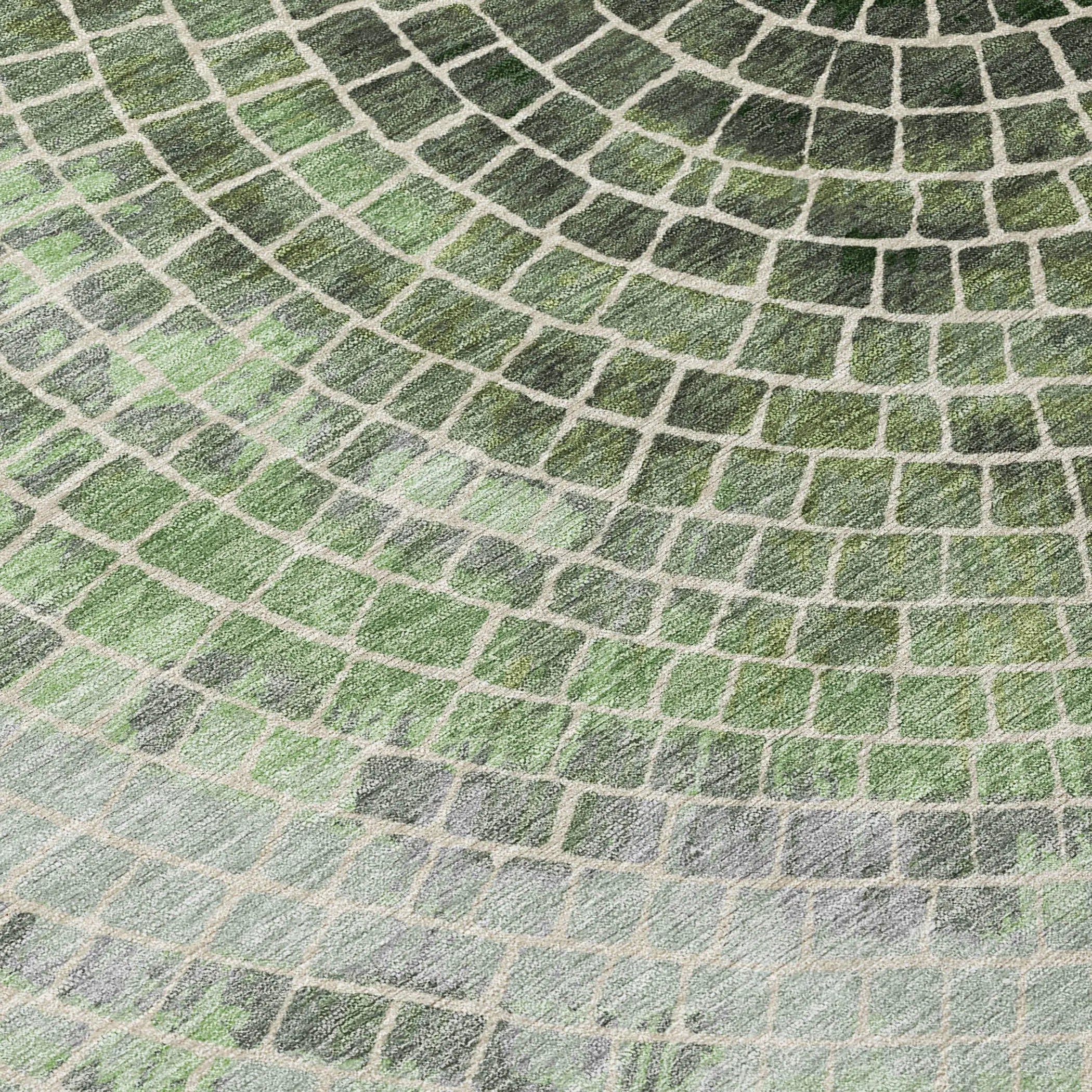 9' X 12' Green And Olive Green Geometric Washable Indoor Outdoor Area Rug Homeroots Outdoor