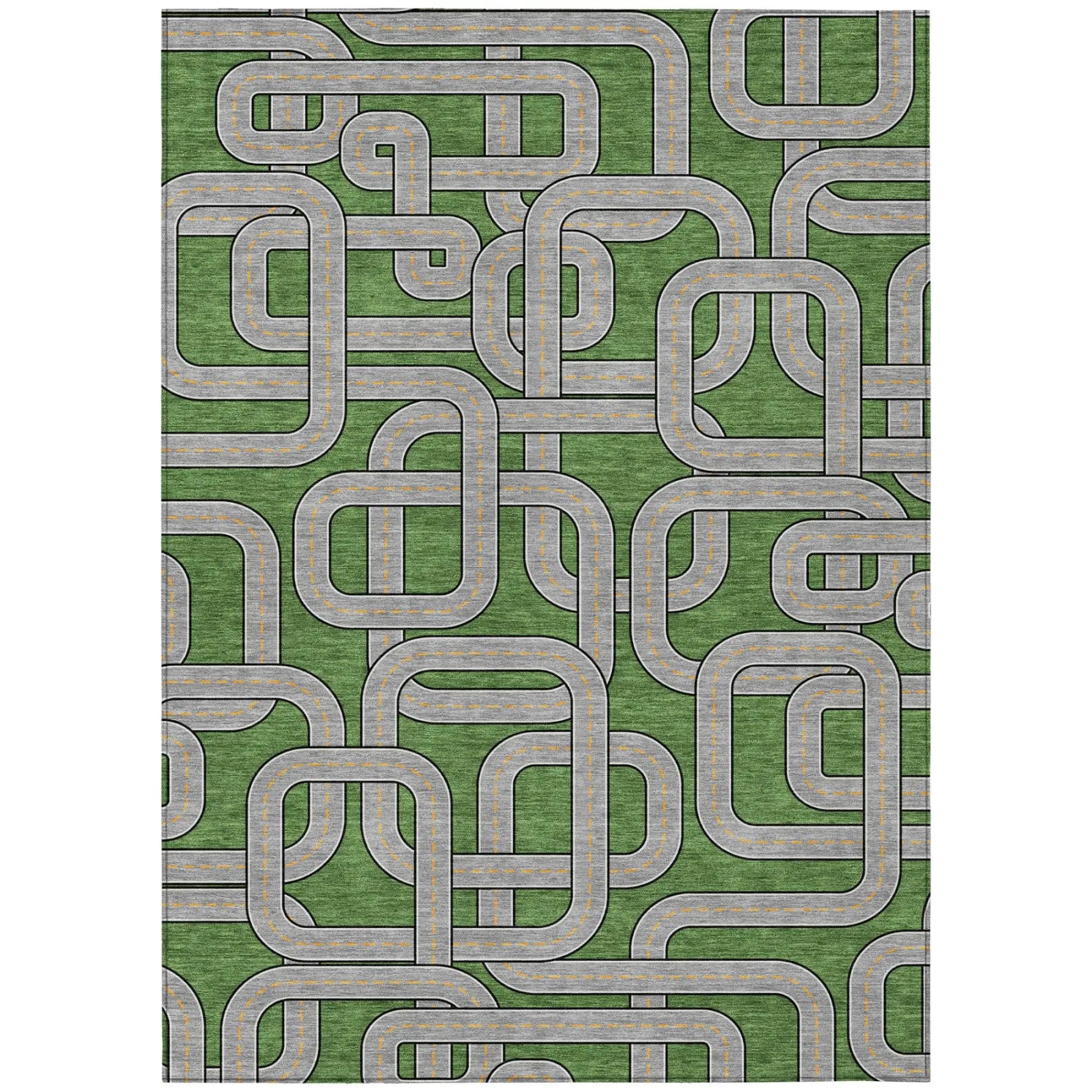 9' X 12' Green And Pewter Geometric Washable Indoor Outdoor Area Rug Homeroots Outdoor