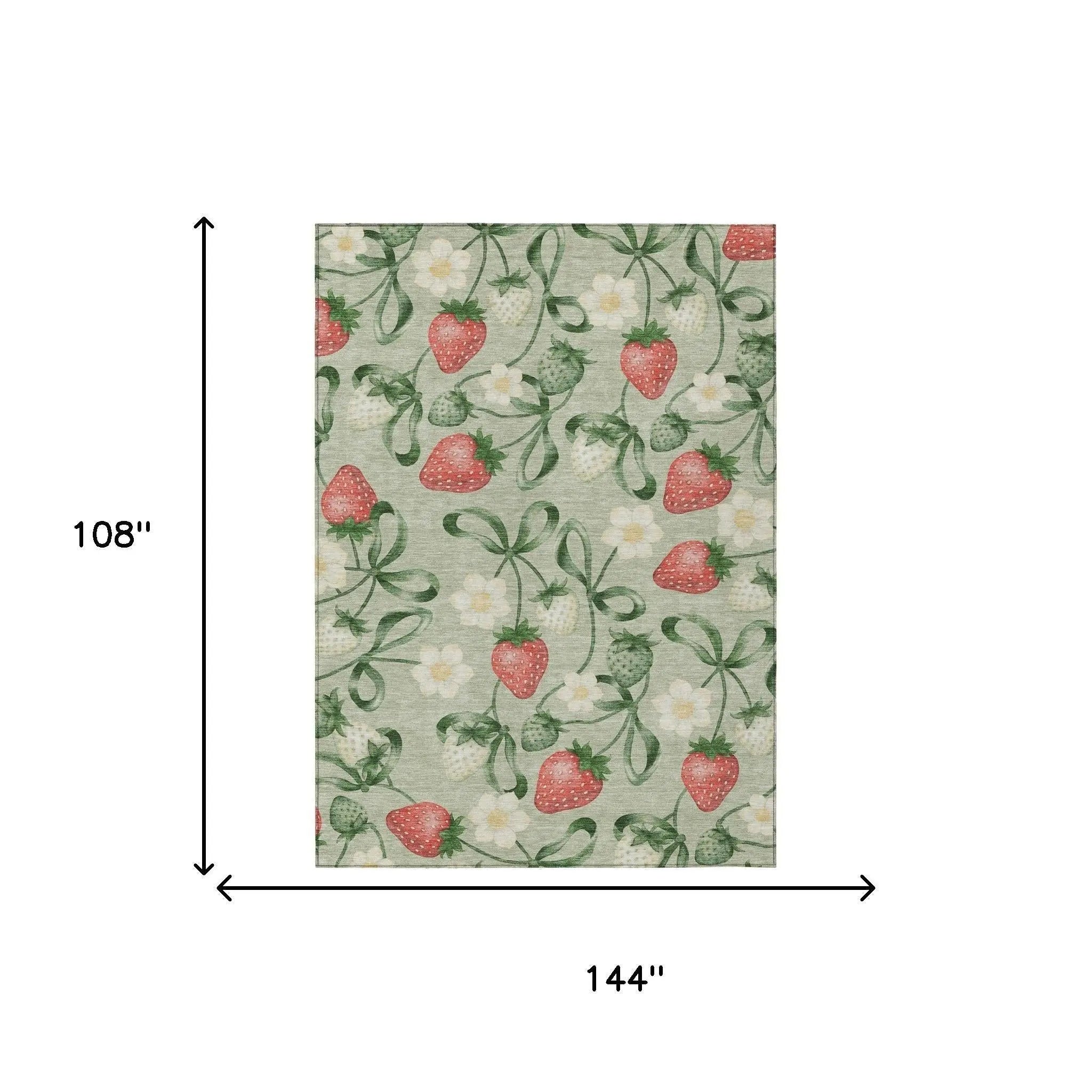9' X 12' Green And Red Floral Washable Indoor Outdoor Area Rug Homeroots Outdoor